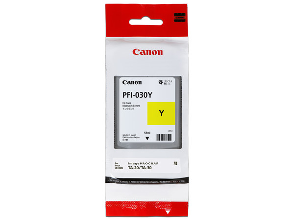 Cartucho de tinta Canon PFI-030Y Amarillo, Modelo: 3492C001AA.