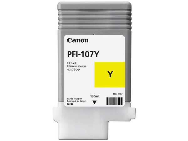 Cartucho de Tinta Canon Amarillo, 130ml, Modelo: PFI-107Y.