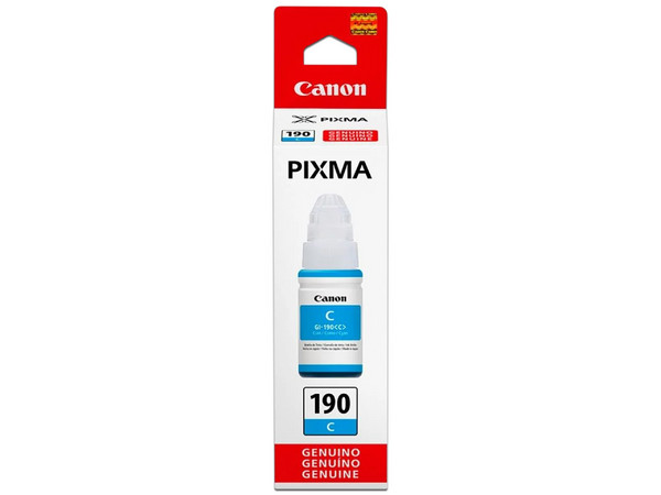 Botella de Tinta Canon color Cian, para Impresoras Pixma. Modelo: GI-190C.