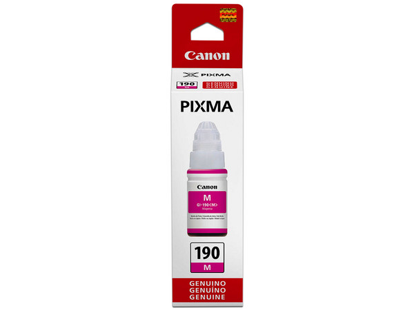 Botella de Tinta Canon color Magenta, para Impresoras Pixma. Modelo: GI-190M.