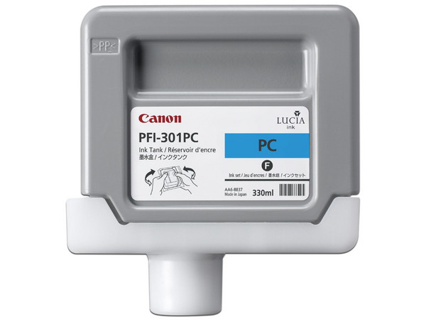 Tanque de tinta Canon PFI-301PC, 330ml, Color Cian.