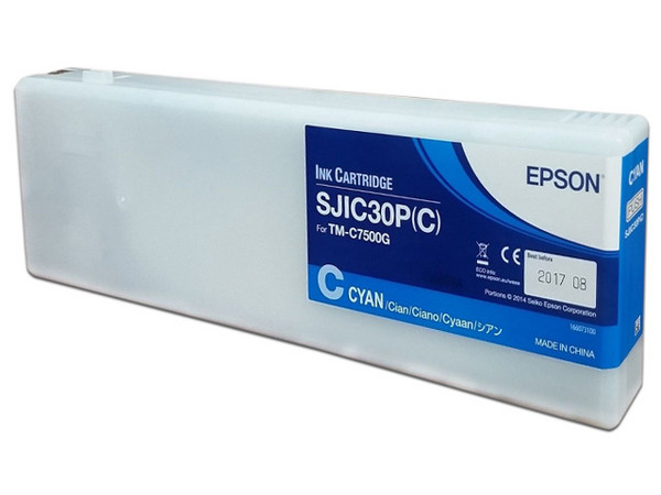 Cartucho de Tinta Epson SJIC30P, Cian Gloss, Modelo: C33S020636.