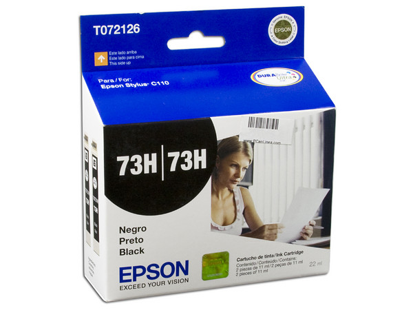 Cartucho de Tinta Epson 73H Negro, 22ml. Modelo: T072126