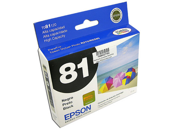 Cartucho EPSON Stylus Negro 81 (Alta Capacidad) Modelo: T081120-AL	