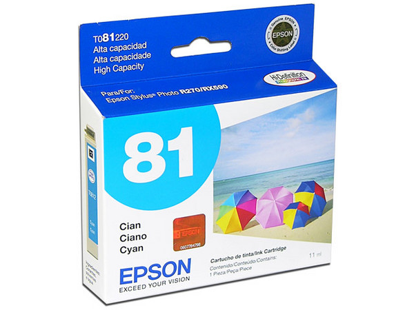 Cartucho EPSON Stylus Cian 81 (Alta Capacidad) Modelo: T081220-AL