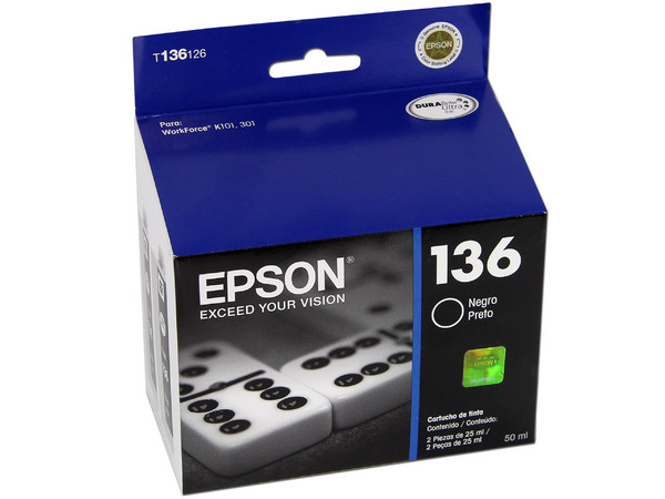Cartucho de Tinta Epson 136 Negro, Modelo T136126-AL.