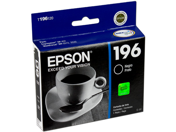 Cartucho de Tinta Epson 196 Negro, Modelo T196120-AL.