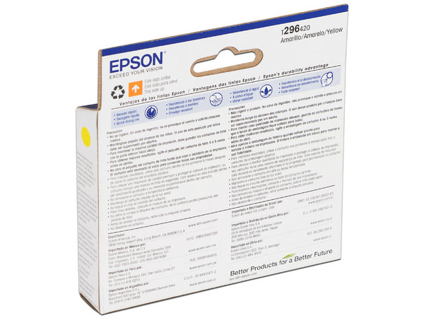 Cartucho de Tinta Epson 296 Amarillo, Modelo: T296420-AL.