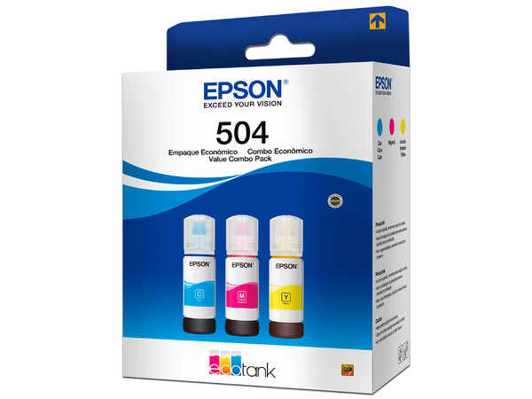 Cartucho de Tinta Epson T504 (T504520-3P), Tricolor, Hasta 6000 páginas.