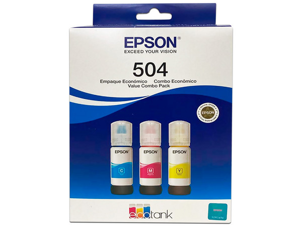 Cartucho de Tinta Epson T504 (T504520-3P), Tricolor, Hasta 6000 páginas.