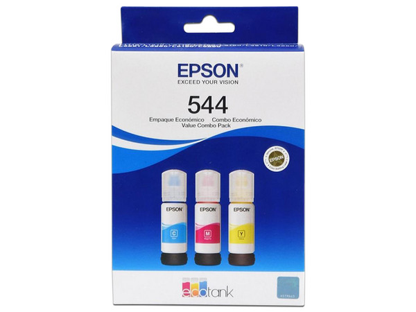 Cartucho de Tinta Epson T544 (T544520-3P), Tricolor, 65 ml.