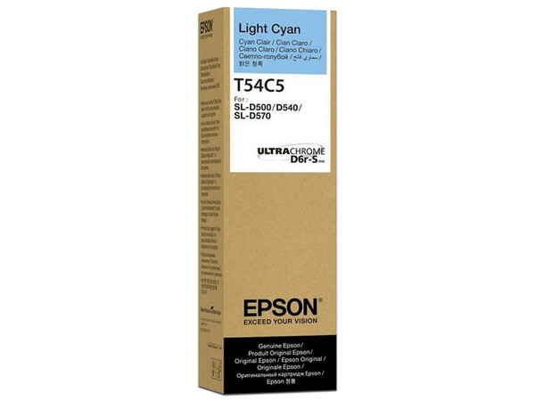 Botella de Tinta Epson T54C520, Cian Claro, para SureLab D570, 70 ml.