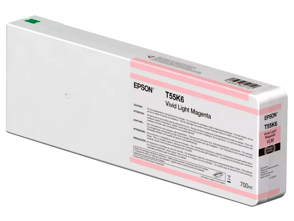 Cartucho de tinta Epson UltraChrome HD Magenta Claro, Modelo: T55K600.
