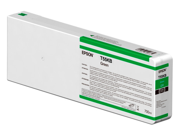 Cartucho de tinta Epson UltraChrome HD Verde, Modelo: T55KB00.
