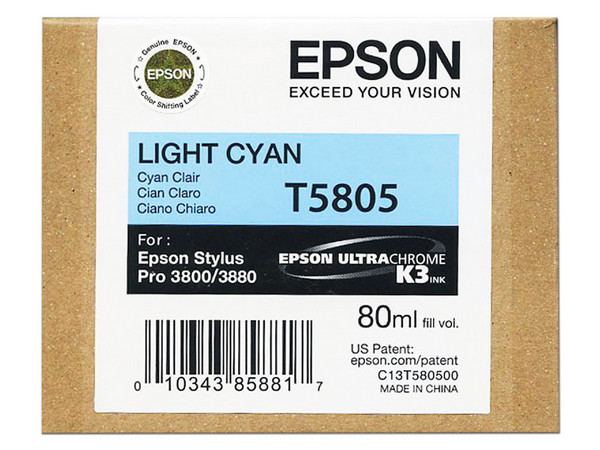 Cartucho Epson Cian Claro UltraChrome K3, Modelo: T5805.