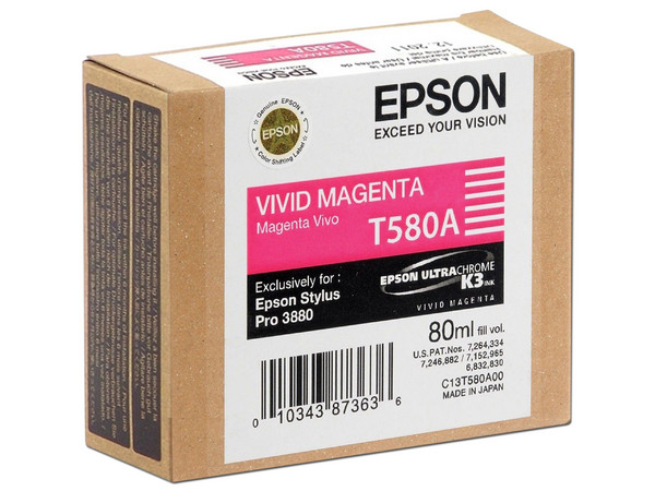 Cartucho de Tinta Epson Magenta UltraChrome K3, Modelo: T580A00.