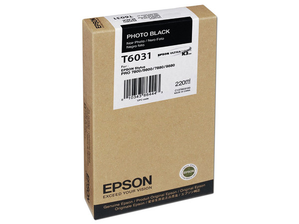Cartucho de Tinta Epson UltraChrome K3 Negro Fotográfico, Modelo: T603100.