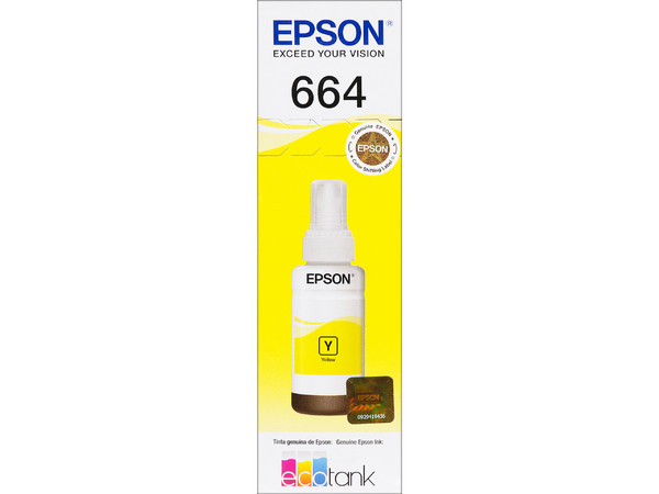 Botella de Tinta Amarilla Epson T664, Modelo: T664420-AL