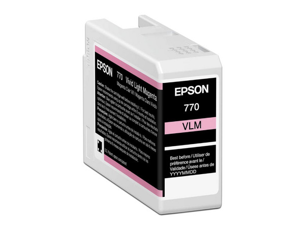 Cartucho de tinta Epson UltraChrome PRO10 T770, Color Magenta Claro (T770620).
