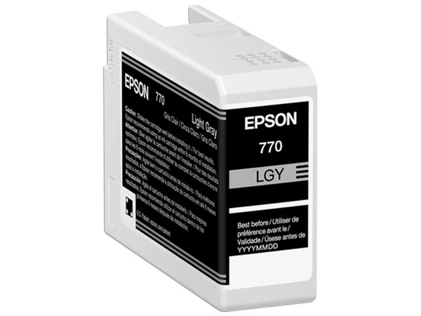 Cartucho de Tinta Epson UltraChrome PRO10 T770, 25ml. Color Gris Claro.