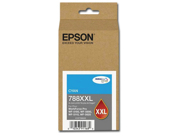 Cartucho de tinta Epson de extra alto rendimiento, Cian, Modelo: T788XXL220-AL.