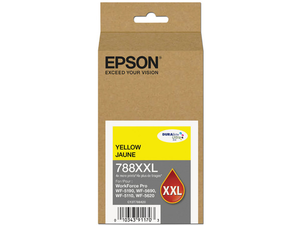 Cartucho de tinta Epson de extra alto rendimiento, Amarilla, Modelo: T788XXL420-AL.