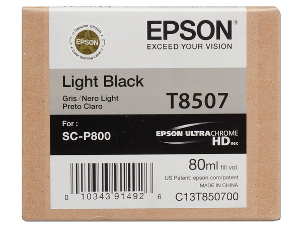 Cartucho de Tinta Epson UltraChrome Negro Claro, Modelo: T850700.