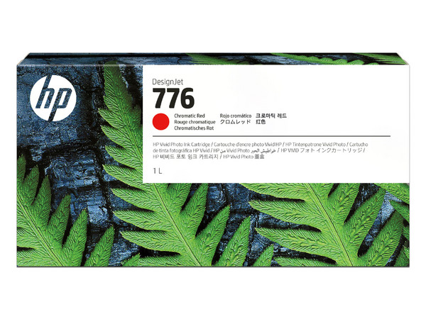 Cartucho de tinta HP LF 776, Color Rojo cromática, 1L, Modelo: 1XB10A.