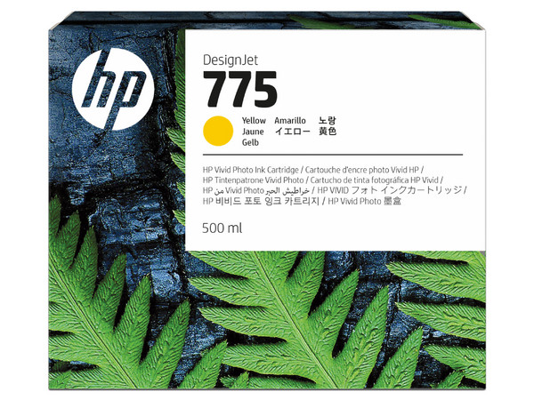 Cartucho de tinta HP LF 775, Color Amarillo Original.