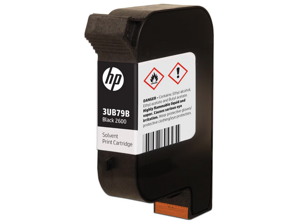 Cartucho de Tinta Industrial HP 2600, Impresión de Solvente. Color Negro. Modelo: 3UB79B.