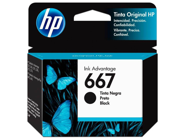 Cartucho de Tinta HP 667 (3YM79AL), Color Negro, 120 Páginas.