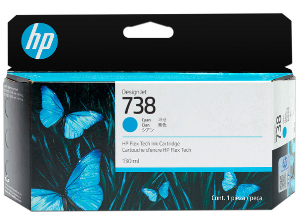 Cartucho de Tinta HP DesignJet 738 Cian (498N5A).