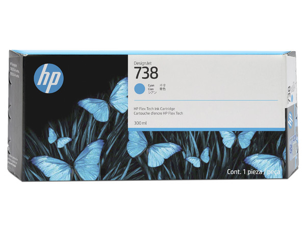 Cartucho de Tinta HP DesignJet 738 Cian (676M6A).