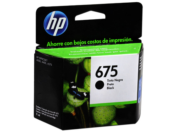 Cartucho de Tinta HP 675 Negro, Modelo: CN690AL