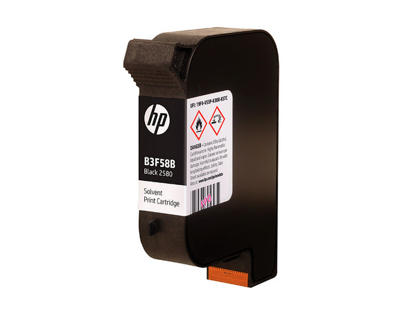 Cartucho de Tinta Industrial HP 2580, Impresión de Solvente. Color Negro. Modelo: B3F58B.