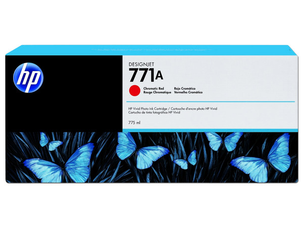 Cartucho de Tinta HP 771A Rojo Cromático, Modelo: B6Y16A, 775 ml.