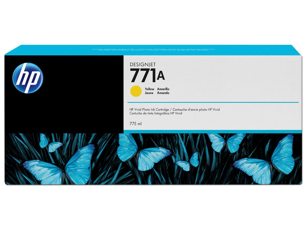 Cartucho de Tinta HP 771A Amarillo, Modelo: B6Y18A, 775 ml.