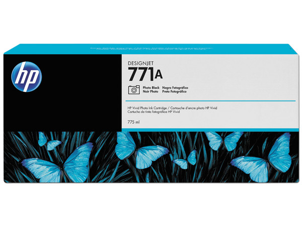 Cartucho de Tinta HP 771A Negro Fotográfico, Modelo: B6Y21A, 775 ml.