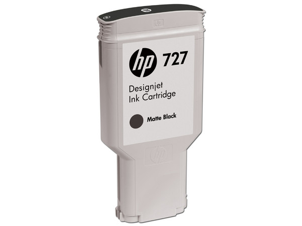 Cartucho de Tinta HP 727 Negro Mate, Modelo: C1Q12A, 300 ml.