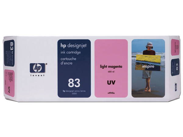 Cartucho de Tinta HP 83 UV Magenta Claro, Modelo: C4945A.