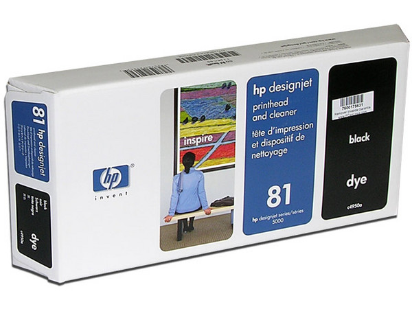 Cabezal de impresión HP 81 Negro y limpiador de cabezal, Modelo: C4950A