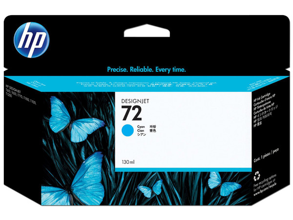 Cartucho de Tinta HP 72 Cian, 130ml, Modelo: C9371A.