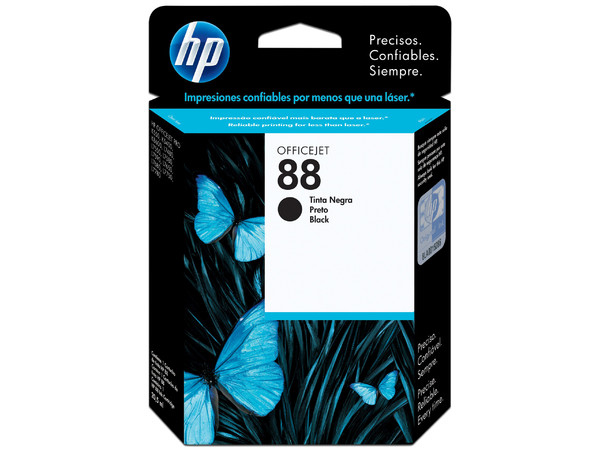 Cartucho de tinta HP 88 negra (C9385AL).