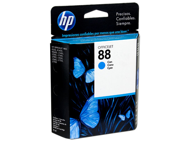 Cartucho de tinta HP 88 Cian Original (C9386AL).