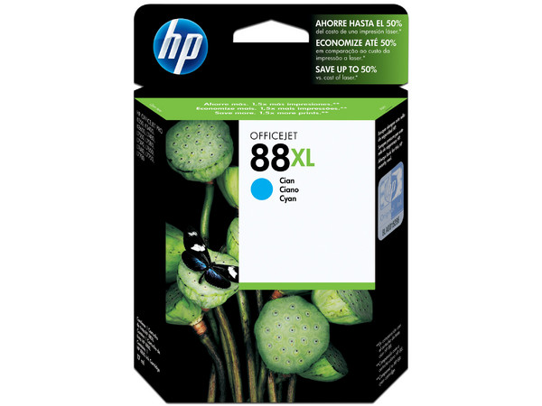 Cartucho de tinta HP 88XL Cian Original (C9391AL).