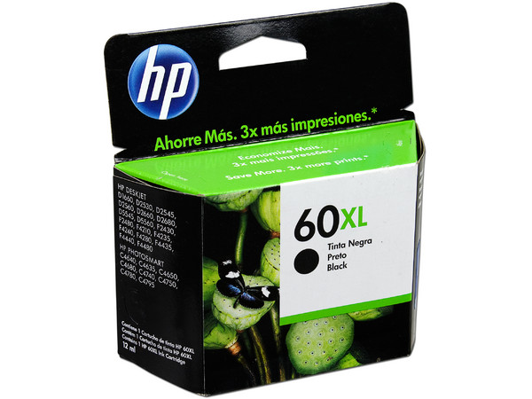Cartucho de tinta HP 60XL negra Original (CC641WL)
