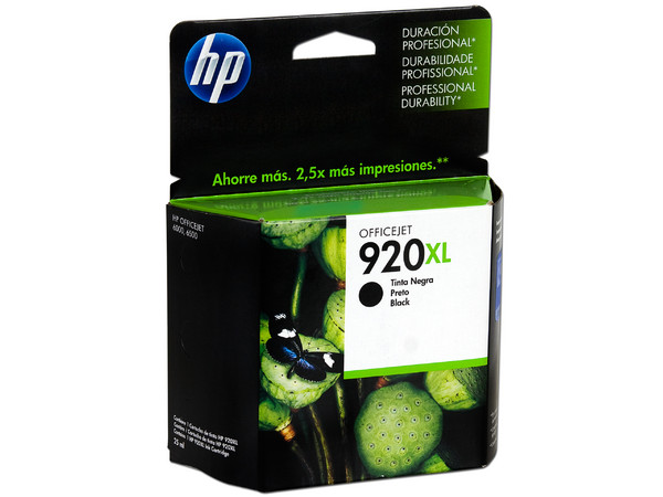 Cartucho de tinta HP 920XL negra Original (CD975AL).