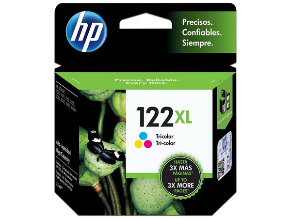 Cartucho de tinta HP 122XL Tricolor Original, Modelo: CH564HL.