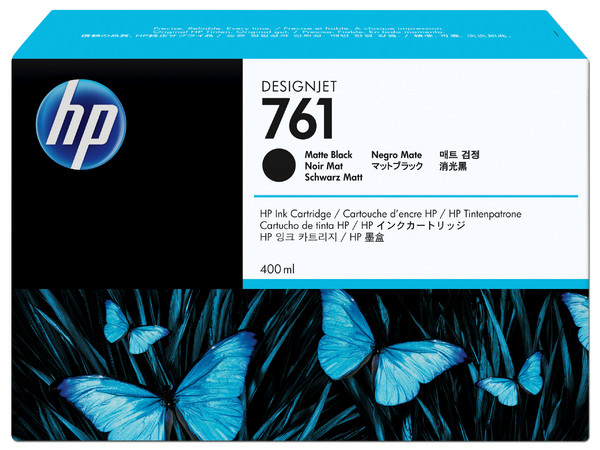 Cartucho HP 761 Negro Mate de 400 ml, Modelo: CM991A.