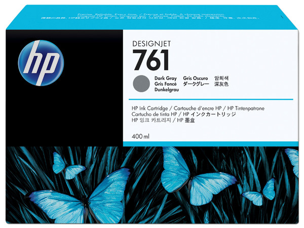 Cartucho HP 761 Gris Oscuro de 400 ml, Modelo: CM996A.
